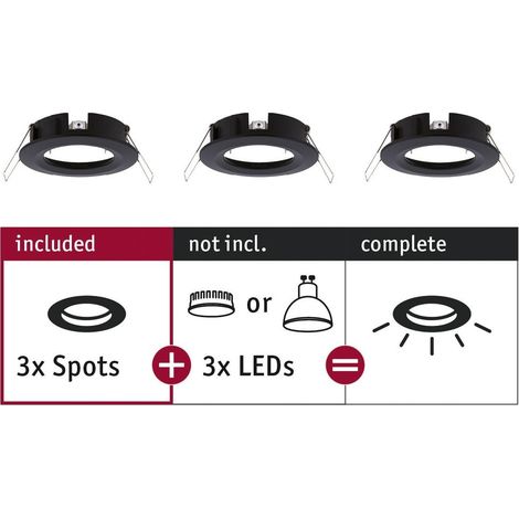 Paulmann 92481 EBL Choose Collerette jeu de 3 10 W noir (mat) A671962 (1/5)
