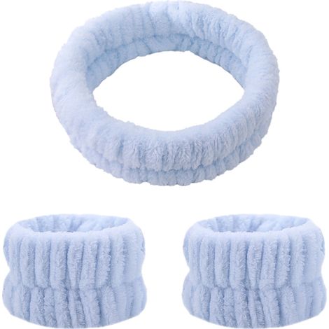 Diadema de felpa, goma para el cabello, maquillaje cosmético, lavado facial, ducha, spa. (1/5)