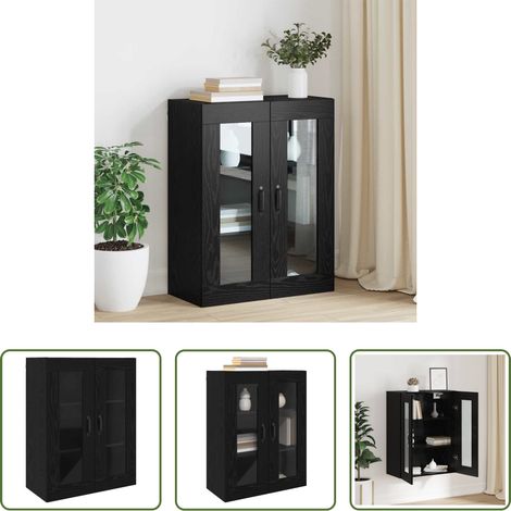 Wandregal -  Hängeschrank Schwarz 69.5 x 34 x 90 cm Holzwerkstoff (1/5)