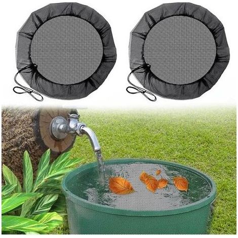 2 Pièces Filet pour Citerne De Pluie,95 cm Housse pour Tonneau De Pluie avec Cordon De Serrage,Housse pour Tonneau De Pluie Ronde,Protection Contre Les Moustiques Et Les Feuilles 95 Cm (1/5)