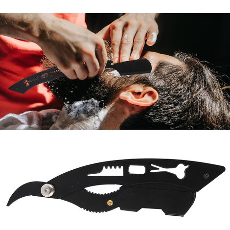 Rasoir de Barbier Professionnel en Acier Inox - Tondeuse Barbe Homme Précision (1/5)