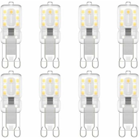 G9 LED-Lampe, G9 LED 220 V, natürliches Weiß, 3000 K, 3 W, entspricht 30 W Halogenlicht, 8er-Pack (1/4)
