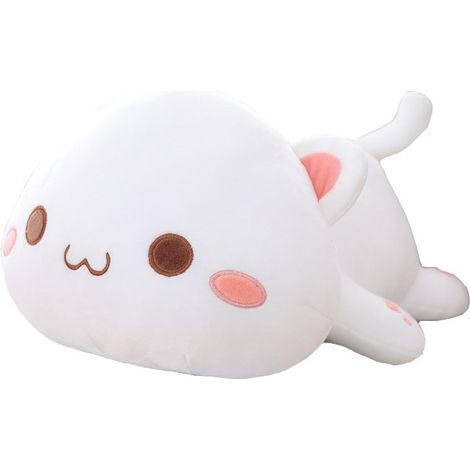 Kawaii Plüschkatze, liegend, weiches Plüschkissen, Kindergeschenk, Stofftier 30 cm, 1 Stück (1/5)