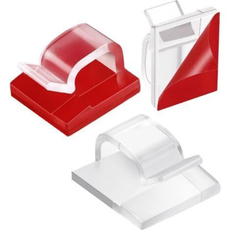 Lot de 100 Clips de câble Autocollants pour éclairage extérieur - Mini Crochets pour Voiture, Bureau, Maison, décoration Lumineuse (Transparent, Taille S)