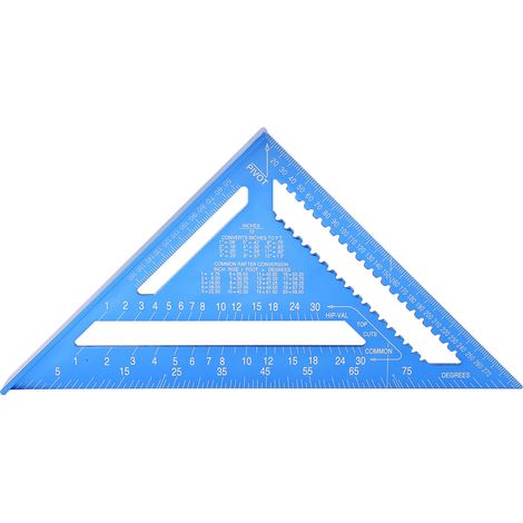 Règle triangulaire en alliage d'aluminium, échelle métrique impériale claire, haute précision, facile à lire pour ingénieur charpentier bleu (1/5)