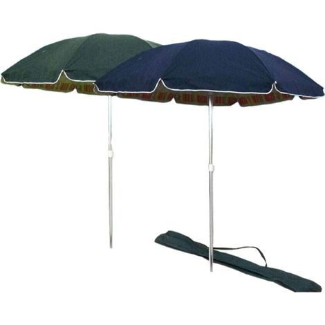 Ombrellone doppia tela mare per spiaggia giardino d200 palo alluminio duplex antiruggine punta rinforzata sacca tracolla (1/5)