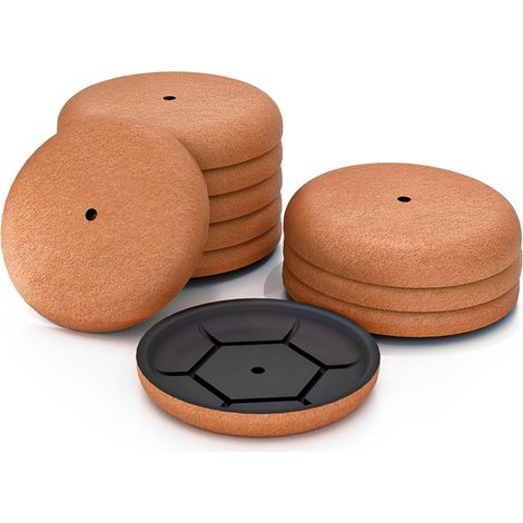 Deslizadores para muebles, 10 unidades, deslizadores de fieltro para sillas, deslizadores universales para sillas, sofás y mesas de comedor. Protegen suelos y muebles (redondos, 12 cm). (1/5)