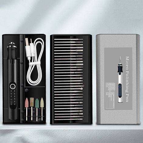 Ensemble d'outils rotatifs sans fil, stylo de gravure pour le travail du bois, nail art, bricolage, bijoux, métal, verre, mini perceuse sans fil (1/5)