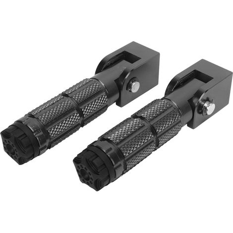 2 Stück klappbare Motorrad-Fußrasten M8, rutschfest, Aluminiumlegierung, universell für Motorräder, ATVs, UTVs, Go-Karts, schwarz (1/5)