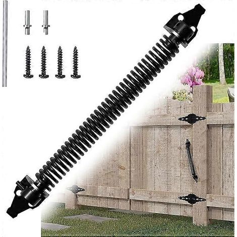 Ferme-porte à ressort réglable de 36 cm, ferme-porte automatique, ressort de porte avec 2 vis, pour portail de jardin, portail en bois et clôtures agricoles (36 x 3,9 cm). (1/5)