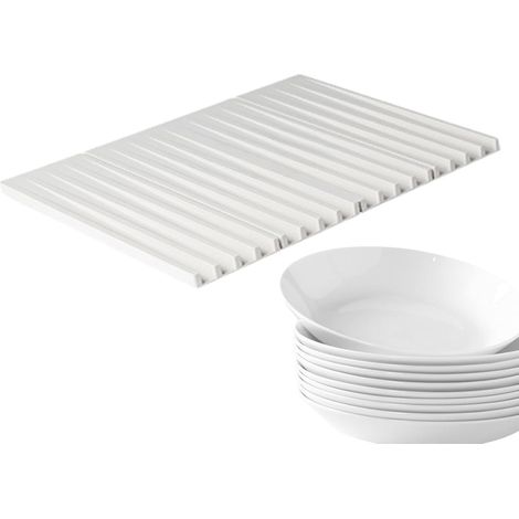 Tapis pour étaler la vaisselle, d'étage de vaisselle - Égouttoir cuisine en silicone  d'égouttoir cuisine, tapis séchage multifonctionnel Blanc'Blanc'Blanc'-