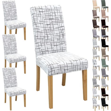 Stuhlbezüge 4/6 Stück, Jacquard, weich, dehnbar, für Esszimmer, Küche, Büro (1/5)
