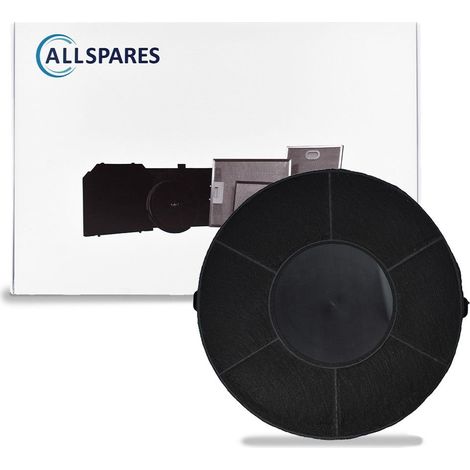 Filtro de carbón AllSpares para campanas extractoras compatibles con Elica Tipo 48, Tipo 37 / Whirlpool AMC037 / AEG-Electrolux MCFE06/ 9029800506 y ATAG ACC926 (Ø217mm)