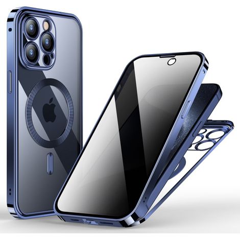 iPhone 15 Pro Max Sichtschutzhülle aus Doppelglas für MagSafe, Blau