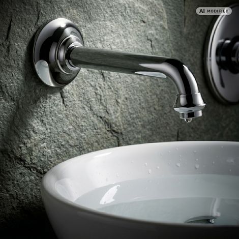 PaulGurkes Wasserauslauf 22cm Retro Chrom Wanneneinlass Auslauf (1/5)