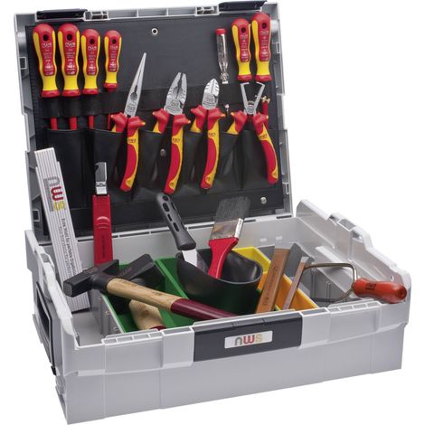 Mallette à outils électricien 32723 – 23 pièces – Boîte de rangement légère – Intégrable dans système Sortimo – Pour chantiers humides – NWS (1/2)