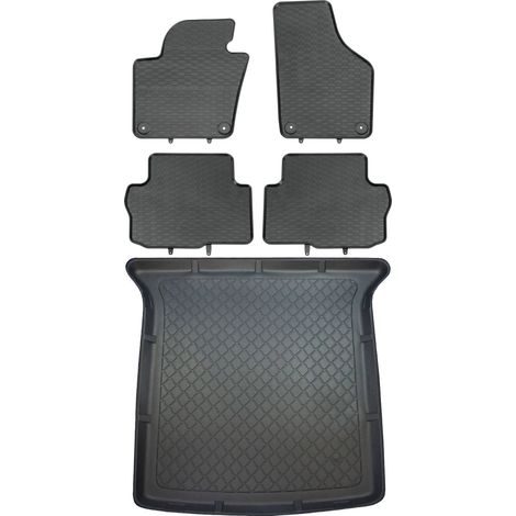 Ensemble de tapis de sol en caoutchouc pour Seat Alhambra II VAN (septembre 2010-2020) + tapis de coffre (1/5)
