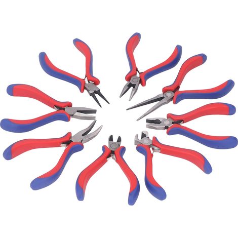 Ensemble de 8 pinces fines de 12,5 cm (5 pouces) pour loisirs créatifs et fabrication de bijoux, avec étui de transport. (1/5)