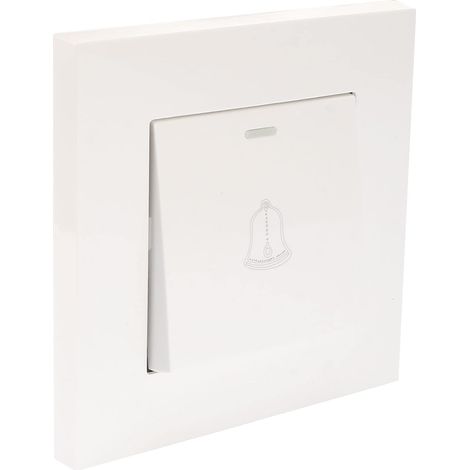 Interrupteur bouton-poussoir sonnette porte Carré réinitialisable murale Blanc AC 250V 16A (1/4)