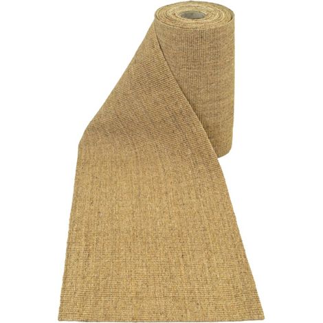 Décoweb – Tapis d'escalier en sisal naturel – Antistatique et antidérapant – 0.67m x 1m – Dossier en latex pour pose collée