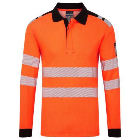 Polo PW3 Modaflame Knit HVO FR de manga larga, resistente a la llama PORTWEST FR734 XXXL Naranja/Negro