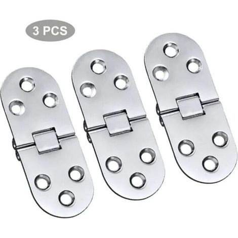 JSSEVN - PCS Alloy Table Hinges Stainless Steel Folding Door Hinges Flap Table Hinges Folding Hinges Alloy Flip Hinges for Drawer Table Desk Sewing Machine Silver (1/5)