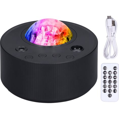 Lampe projecteur d'étoiles USB LED colorée avec musique et télécommande pour décoration de maison, fête, chambre, KTV - Noire (1/5)
