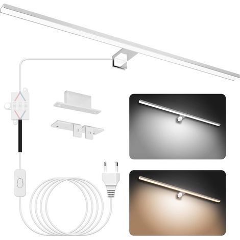 Lampe Miroir Salle de Bain LED 18W 80cm Double Température de Couleur 4000K 6000K, 2000LM Indice D'étanchéité IP44 Applique Murale Salle de Bain, Luminaire Salle de Bain, Spot Salle de Bain (1/5)