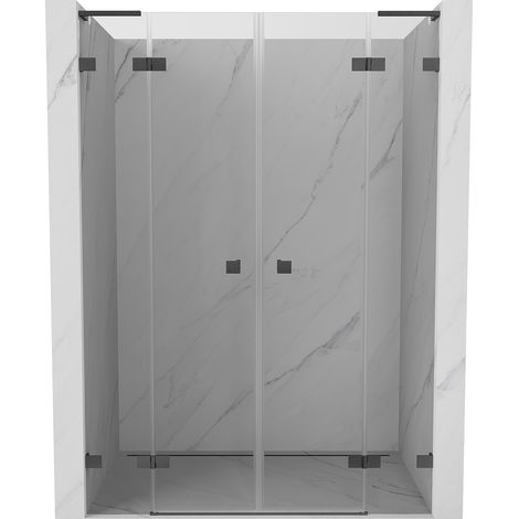 Mexen Lunar L Duo portes de douche battantes 160 cm, transparentes, gris canon brossé - 834DL-160-000-66-00 (1/3)