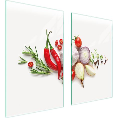 PLAQUE DE PROTECTION EN VERRE POUR POÊLE 75x52 LÉGUMES (1/5)