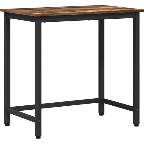 Maison Exclusive - table Chêne fumé 100 x 50 x 76,5 cm Bois d'ingénierie et acier