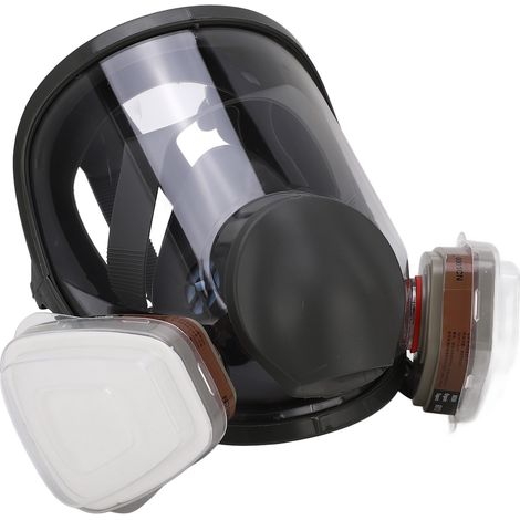 Masque respiratoire intégral réutilisable anti-vapeurs organiques pour peinture et soudure avec 10 pièces de coton filtrant et couvercle, cartouche n°3 (1/5)