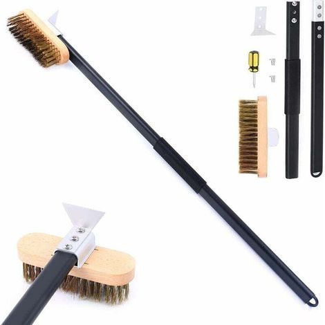 Brosse de Four à Pizza, Brosse en Laiton de Nettoyage de Four à Pizza, Brosse de Gril en Laiton, Grattoir de Gril Brosse de Four Professionnelle, Nettoyeur de Poils en Laiton Grattoir en Acier (1/4)