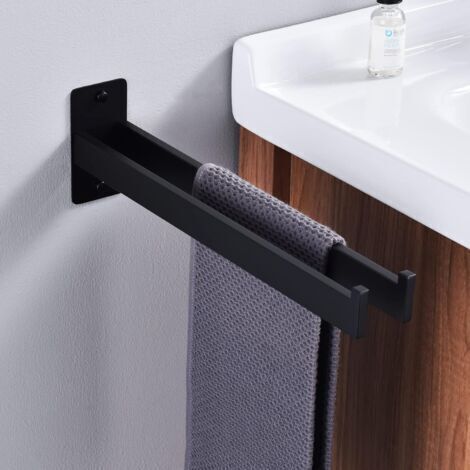 Vasque carrée en acier inoxydable à double bras. murale. pour salle de bain et cuisine. noir mat. 39 cm (1/5)