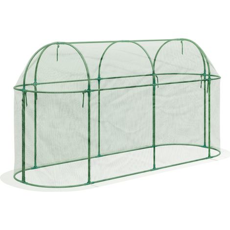 Aoodor 3x1x1.5m Plant Protection Netting Cage with Zipper Door - Durable Insect Barrier Cover