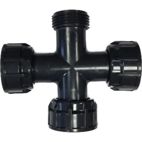 Distributore a Croce PVC 1 Pollice, Raccordi per Tubi Irrigazione (1/5)