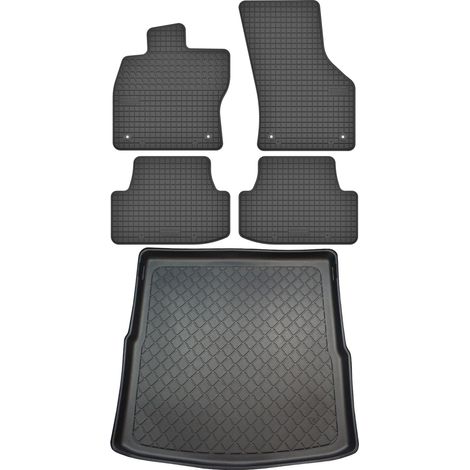 Ensemble de tapis de sol en caoutchouc + tapis de coffre pour Volkswagen Golf VII Kombi (09.2013-06.2020)