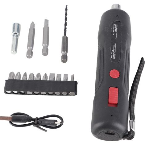 [JAMAIS UTILISÉ]Tournevis sans fil rechargeable, outil de tournevis électrique avec embouts variés pour réparation (15 pièces). (1/5)
