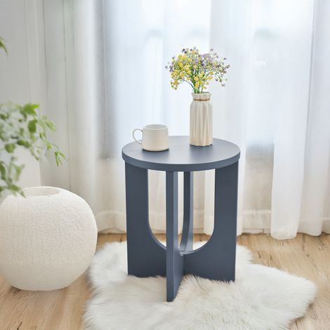 Beistelltisch Kysdajore 50x40 cm Graublau [en.casa]
