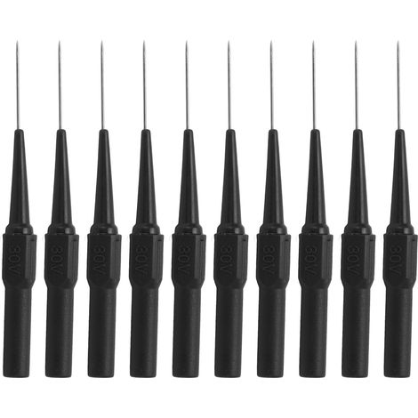 Set de 10 pointes de test 26.010 0,7mm, douille 4,0mm, sonde de perçage pour équipement de contrôle, noir (1/5)