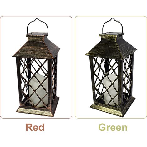 Lanterne solaire LED suspendue d'extérieur, résistante à l'eau, bougie vacillante sans flamme, lampe de décoration pour Patio, jardin, fête, arrière-cour (1/5)