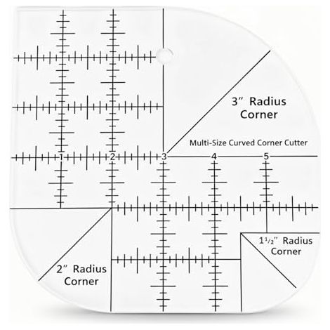 Règle de matelassage d'angle incurvé, outils de patchwork en acrylique, outils de gabarits de patchwork en acrylique, règle de couture pour matelassage. (1/5)