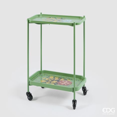 EDG Carrello Rettangolare In Metallo Con Decorazioni Floreali (1/2)