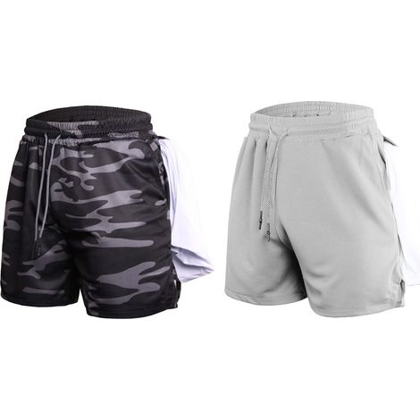 1 short de bain homme, coupe droite, séchage rapide, poches latérales et arrière, fermeture à cordon, pour natation et sport (1/5)