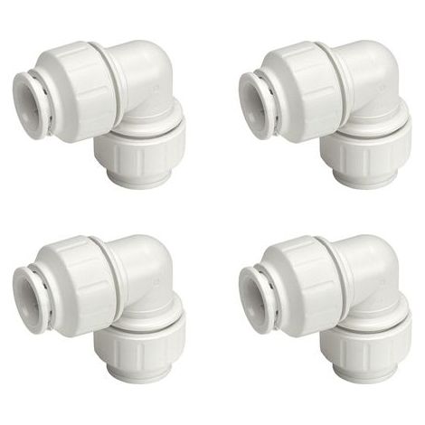 Coude 4x égal 15mm – Raccord en plastique pour plomberie – Système push-fit sans outils – Résistant à haute température et pression – (1/3)