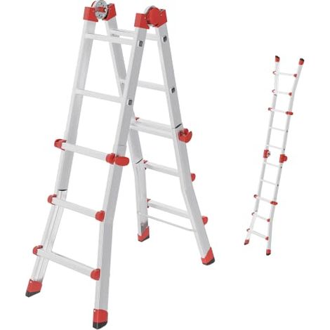 Escalera multifuncional Hailo m80 capacidad 150 kg aluminio