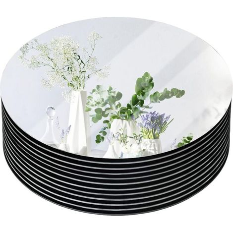 Miroirs ronds de 20 cm pour centres de table, mariages, baby showers et décorations de Noël, 10 pièces, 20 × 20 cm (1/5)