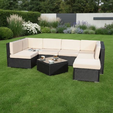 Lounge Sitzgarnitur Sitzgruppe Rattan Gartenmöbel Gartenset Sitzgruppe Terrasse (1/5)