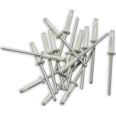 Rivets trigrip 4 x 20 mm blancs – Aluminium Bulbex pour plaques minéralogiques – Lot de 80 rivets pour fixation durable