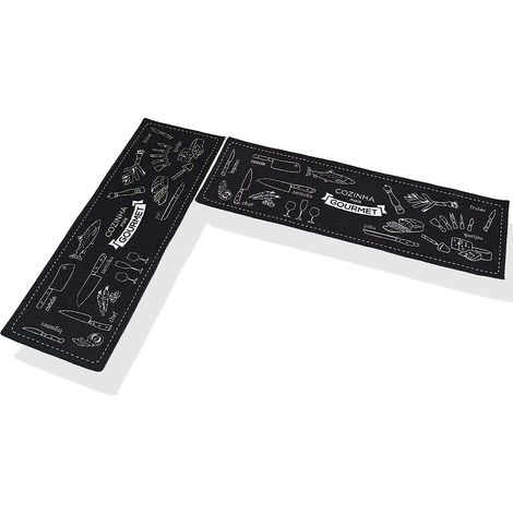 Lot de 2 tapis de cuisine antidérapants et lavables en machine, utilisables aussi bien dans la salle de bain que comme paillasson, tapis de sol absorbants pour la cuisine (1/4)